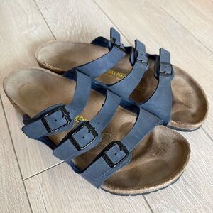 Birkenstock Florida Dark Blue Triple Strap Sandals Size 41/ US Men’s 8